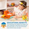 Battat – Caisse enregistreuse Calculatrice Bleue – Caisse enregistreuse pour Enfants – 3 Ans et +(26 pièces)