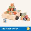 Battat – Chariot en Bois à Blocs ABC – Blocs pour bébés avec Chariot – Jouet en Bois – Jouet éducatif – 18 Mois et +