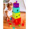 Battat – Cubes d&rsquo;activité Lock & Learn – Boîtes de tri et d’empilage – Cubes de Jeu emboîtables pour Tout-Petits – Clés de dextérité avec Code Couleur – Chiffres, Lettres et Formes – 2 Ans et +