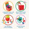 Battat – Cubes d&rsquo;activité Lock & Learn – Boîtes de tri et d’empilage – Cubes de Jeu emboîtables pour Tout-Petits – Clés de dextérité avec Code Couleur – Chiffres, Lettres et Formes – 2 Ans et +