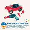 Battat – Grue à emporter – Ensemble de grues à emporter – Jouet de Construction – Camions Jouets pour Tout-Petits et Enfants – Jouet STIM – 3 Ans et +(Voiture décapotable – 22 pièces)