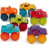 Battat – Mini Monster Trucks – Voitures-Jouets – Lot de 6 et Sac de Rangement – Camions colorés pour Tout-Petits – Facile à Nettoyer – 2 Ans et +