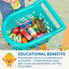 Battat – Panier d&rsquo;achat et panier d&rsquo;épicerie – Jeu d&rsquo;épicerie de luxe – Aliments jouets pour tout-petits et enfants – Plus de 20 aliments pour faire semblant – 3 ans et +