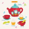 Battat – Service à thé Musical – Théière chantante – Jouets musicaux pour Enfants – Tasses à thé et soucoupes – 3 Ans +(Rouge)