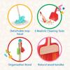 Battat – Sweep n&rsquo; Clean – Kit de Jeu Nettoyage pour Enfants – Jouets de Nettoyage pour Les Enfants – Balai, serpillière, Brosse, Pelle à poussière, plumeau, 2 Ans Plus(Ensemble de nettoyage en bois)