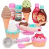 Battat Play Circle by, Ensemble de fête d&rsquo;anniversaire Princesse, diadème de Princesse, Bougies, Assiettes, fourchettes et gâteau au Chocolat Garni de Fraises, Jouets Alimentaires pour Enfants à(Salon de crème glacée – 21 pièces)
