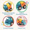 Wonder Wheels by Battat VE1039C1Z Ensemble de 3 Camions Jouets : Benne – Remorque – Bétonnière – Multicolore – Dès 12 mois(Camion à ciment)