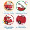 Wonder Wheels by Battat VE1039C1Z Ensemble de 3 Camions Jouets : Benne – Remorque – Bétonnière – Multicolore – Dès 12 mois(Camion de pompiers)