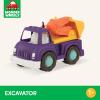 Wonder Wheels by Battat VE1039C1Z Ensemble de 3 Camions Jouets : Benne – Remorque – Bétonnière – Multicolore – Dès 12 mois(Camion excavateur)