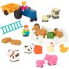 Battat – Jeu du petit fermier – Jeu d&rsquo;animaux de la ferme – Animaux, clôtures, agriculteurs, tracteurs, remorques, etc. – 18 mois et +(Animaux de la ferme Classique)
