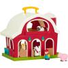 Battat – Jeu du petit fermier – Jeu d&rsquo;animaux de la ferme – Animaux, clôtures, agriculteurs, tracteurs, remorques, etc. – 18 mois et +(Grange rouge Classique)
