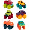 Battat – Mini Monster Trucks – Voitures-Jouets – Lot de 6 et Sac de Rangement – Camions colorés pour Tout-Petits – Facile à Nettoyer – 2 Ans et +