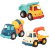 Wonder Wheels by Battat VE1039C1Z Ensemble de 3 Camions Jouets : Benne – Remorque – Bétonnière – Multicolore – Dès 12 mois(Camions-bennes  camions-remorques  camions-cimentiers)