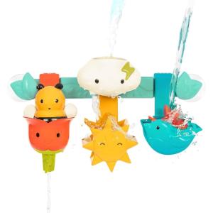 Battat – Barre de bain Rain & Shine – Barre de jouets pour le bain de bébé – 6 pièces amovibles et 2 ventouses – Jouet à empiler et à trier – 12 mois et +(Barre de bain)