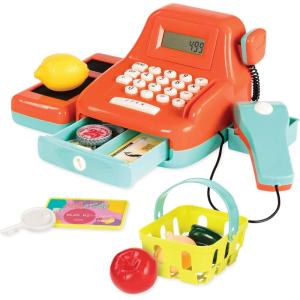 Battat – Caisse enregistreuse Calculatrice Bleue – Caisse enregistreuse pour Enfants – 3 Ans et +(26 pièces)