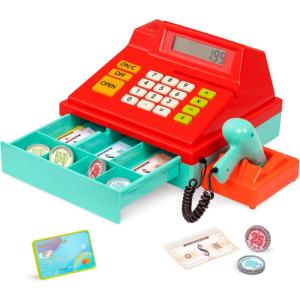 Battat – Caisse enregistreuse Calculatrice Bleue – Caisse enregistreuse pour Enfants – 3 Ans et +(49 pièces)