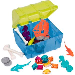 Battat – Ensemble de plongée Pirate – Jeu de plongée pour Enfants – Jouet pour l&rsquo;eau et la Piscine – Coffre au trésor des Pirates – Jouet de Plage d&rsquo;été – 6 Ans et +(Jouets Trésor Pirate – 28 pièces)