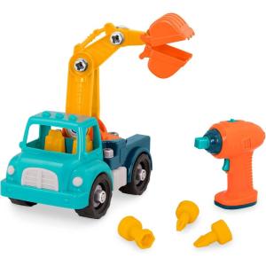 Battat – Grue à emporter – Ensemble de grues à emporter – Jouet de Construction – Camions Jouets pour Tout-Petits et Enfants – Jouet STIM – 3 Ans et +(Camion grue – 33 pièces)