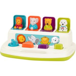 Battat – Pop-Up Pals – Jouet de Cause à Effet – 4 Animaux Pop-Up – Jouet de développement avec Boutons et Couleurs – pour Tout-Petits et Enfants et bébés – 18 Mois et +