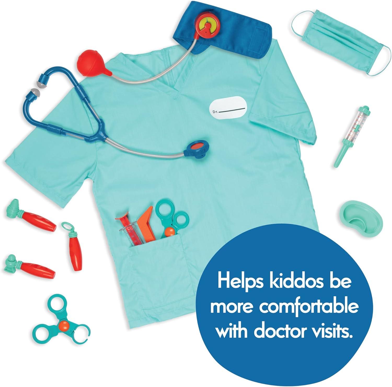 imageBattat Kit du petit docteur Kit de mdecin pour enfants Jeu de docteur avec costume pour enfants 11 Outils mdicaux avec masque et gant de toilette 3 ans et