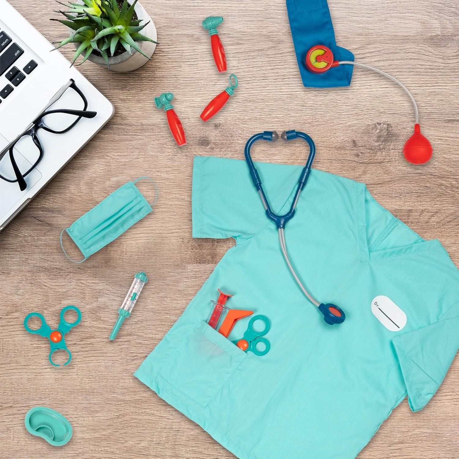 imageBattat Kit du petit docteur Kit de mdecin pour enfants Jeu de docteur avec costume pour enfants 11 Outils mdicaux avec masque et gant de toilette 3 ans et