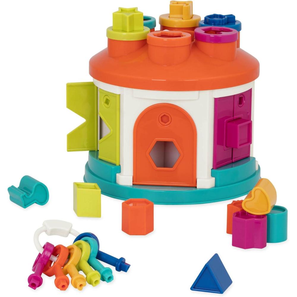 imageBattat Maison du trieur de Formes Jouet de tri des Formes et des Couleurs Jouet de dveloppement Jeu dassociation de Motifs Cls Code Couleur 2 Ans et