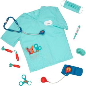 Battat – Kit du petit docteur – Kit de médecin pour enfants – Jeu de docteur avec costume pour enfants – 11 Outils médicaux avec masque et gant de toilette – 3 ans et +