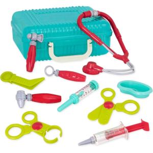 Battat – Trousse de médecin de Luxe – Jeu de Docteur – Jouet d&rsquo;infirmière pour Enfants – 10 pièces et Mallette de Transport – Jeu d&rsquo;appel à la Maison pour Tout-Petits – 3 Ans et +(Bleu)