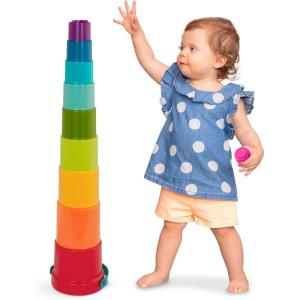 Battat – Gobelets à empiler – Jouet à empiler – Jouet éducatif et de dextérité – Jeu de gobelets emboîtables – 18 Mois et +