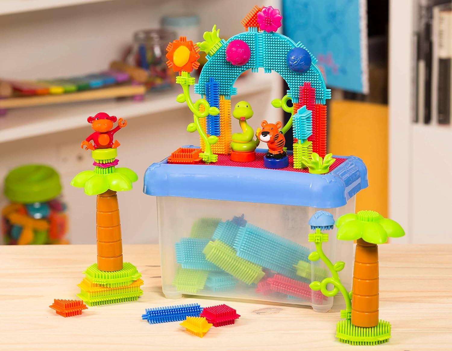 imageBristle Blocks BA3067Z Jeu de Construction 1er ge Blocs de Construction 58 Pices Animaux de la Jungle