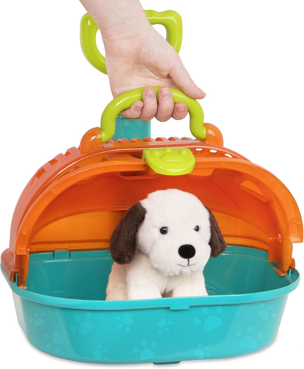 imageBattat Pup ampamp Go Vet Carrier Portebb roulettes Jouet en Peluche pour Chien Jeu de lhpital pour Animaux Kit vtrinaire pour ToutPetits et Enfants 2 Ans et