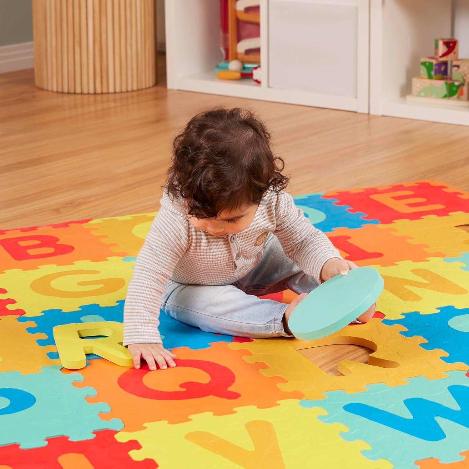 imageBattat Tapis de jeu ABC en mousse tapis dveil alphabtique en mousse embotement lettres chiffres couleurs non toxique adapt aux enfants Dveloppement des enfants