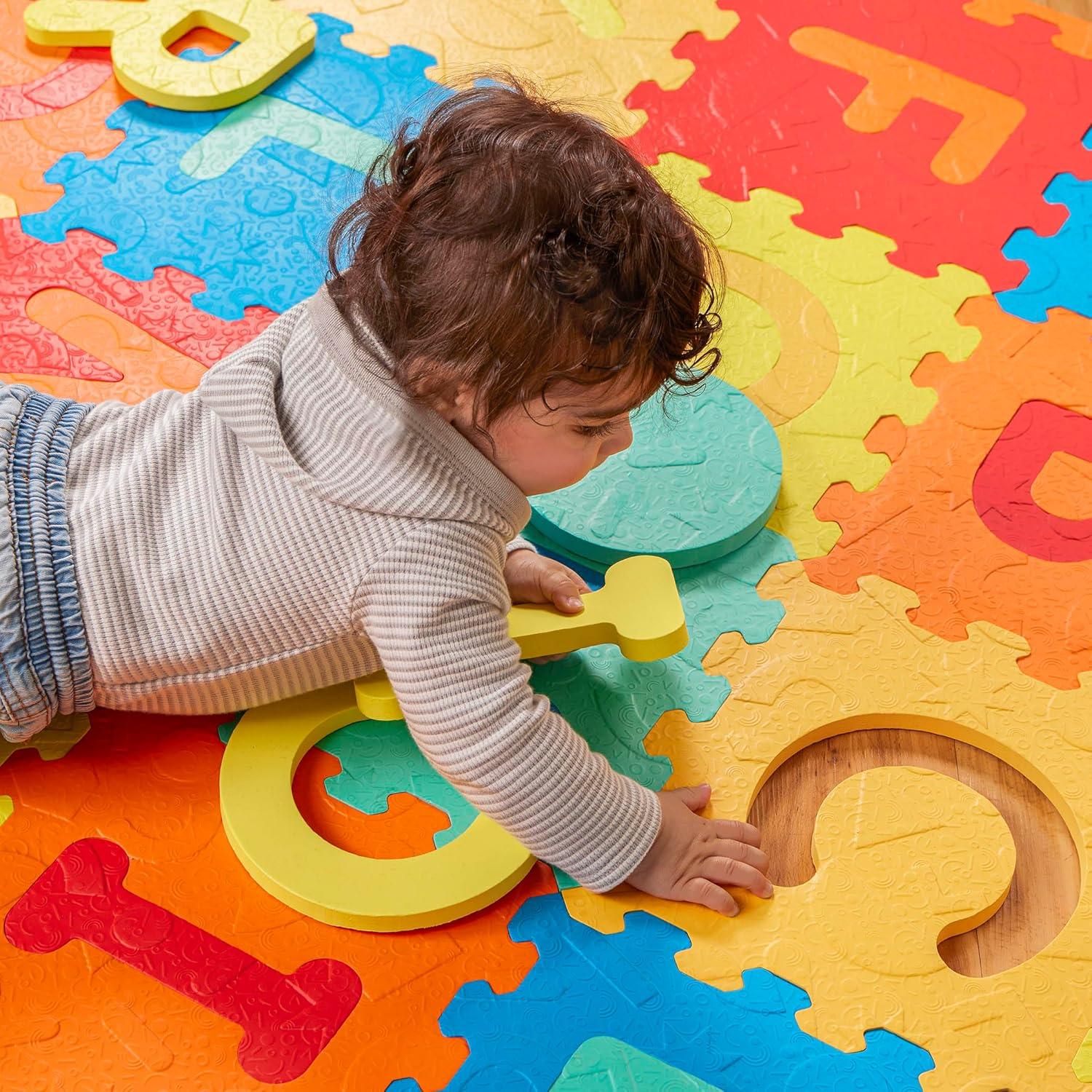imageBattat Tapis de jeu ABC en mousse tapis dveil alphabtique en mousse embotement lettres chiffres couleurs non toxique adapt aux enfants Dveloppement des enfants