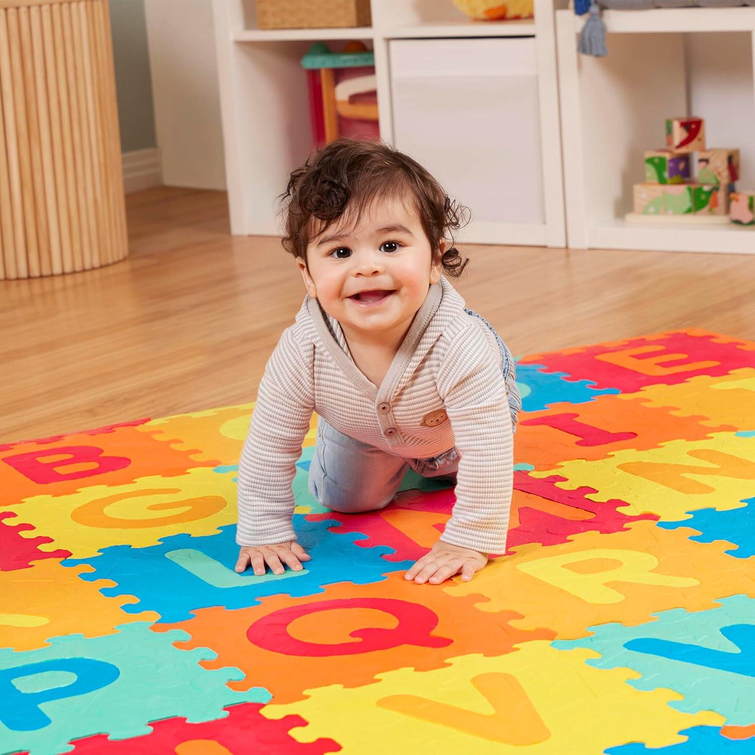 imageBattat Tapis de jeu ABC en mousse tapis dveil alphabtique en mousse embotement lettres chiffres couleurs non toxique adapt aux enfants Dveloppement des enfants